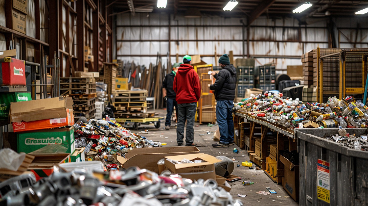 Không gian phân loại và xử lý vật liệu tái chế